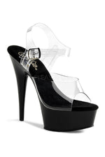 DELIGHT-608 Platform Sandal  | Black Vinyl