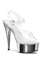 DELIGHT-608 Platform Sandal  | Clear Vinyl