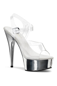 Pleaser DELIGHT-608 Platform Sandal in Clear Vinyl from SexyShoes.com
