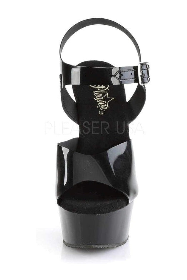 DELIGHT-608N Platform Sandal | Black Faux Leather