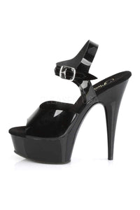 Pleaser DELIGHT-608N Platform Sandal in Black Faux Leather