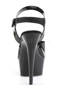 Pleaser DELIGHT-608N Platform Sandal in Black Faux Leather