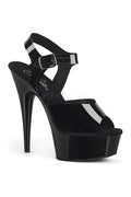 DELIGHT-608N Platform Sandal | Black Faux Leather