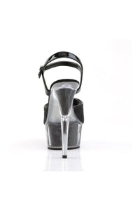 Pleaser DELIGHT-609-5G Sandal in Black Glitter