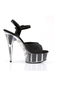 Pleaser DELIGHT-609-5G Sandal in Black Glitter