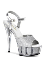 DELIGHT-609-5G Platform Sandal  | Silver Glitter