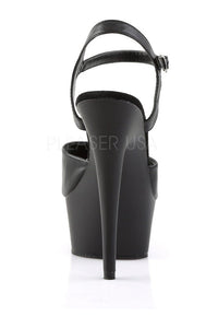 Pleaser DELIGHT-609 Platform Sandal in Black Faux Leather