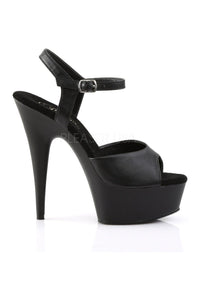 Pleaser DELIGHT-609 Platform Sandal in Black Faux Leather