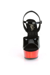 Pleaser DELIGHT-609 Platform Sandal in Black Patent