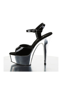Pleaser DELIGHT-609 Platform Sandal in Black Patent