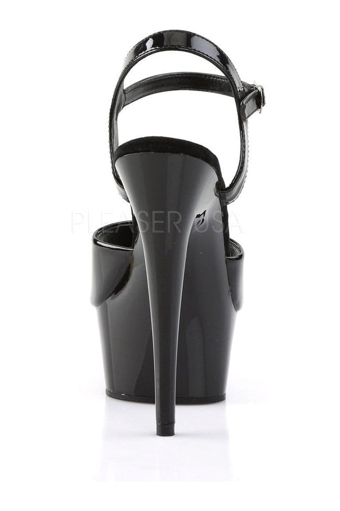Pleaser DELIGHT-609 Platform Sandal in Black Patent
