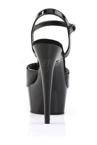 Pleaser DELIGHT-609 Platform Sandal in Black Patent