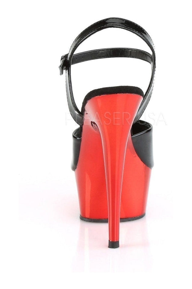 DELIGHT-609 Platform Sandal | Black Patent-Pleaser-SEXYSHOES.COM