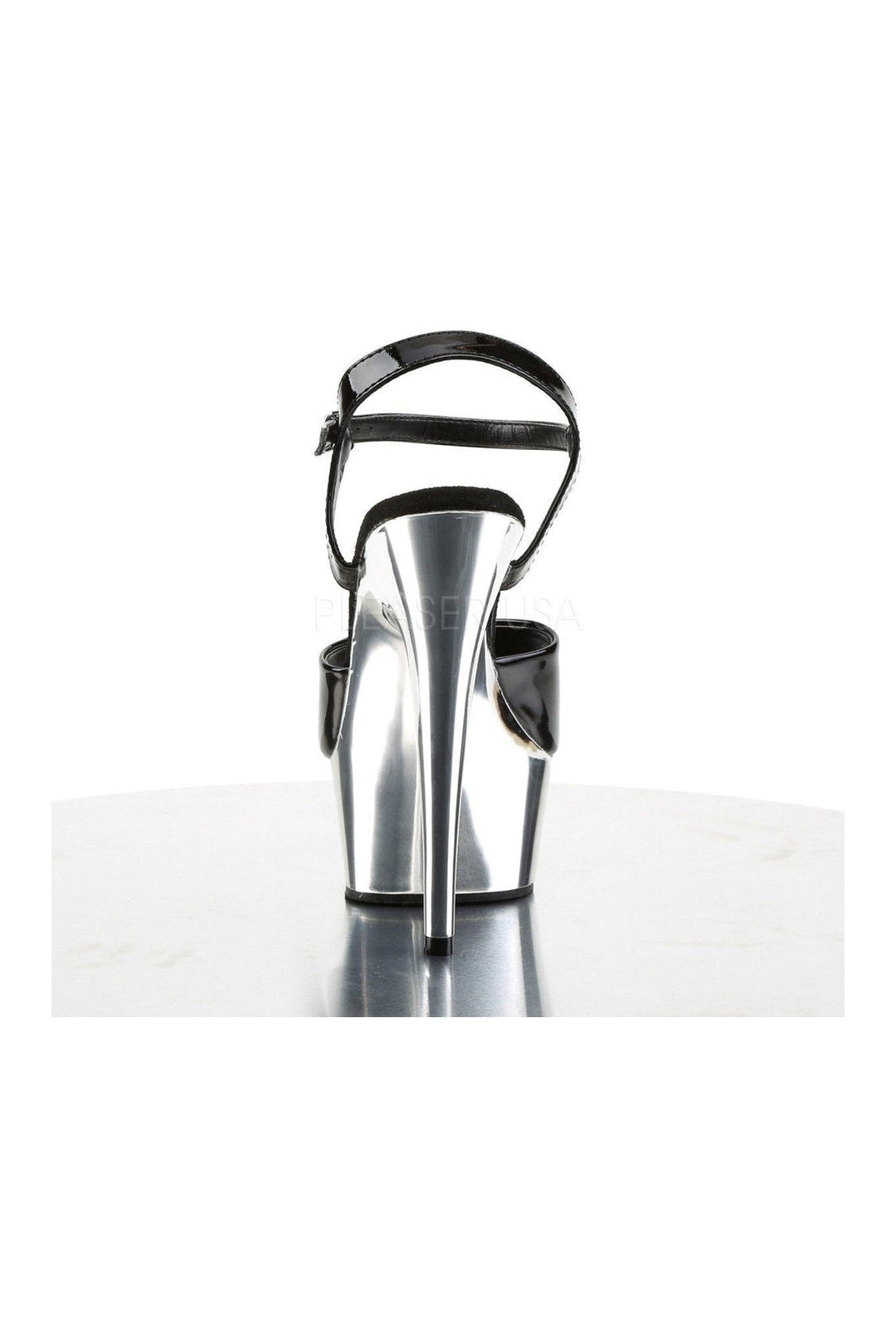 Pleaser DELIGHT-609 Platform Sandal in Black Patent