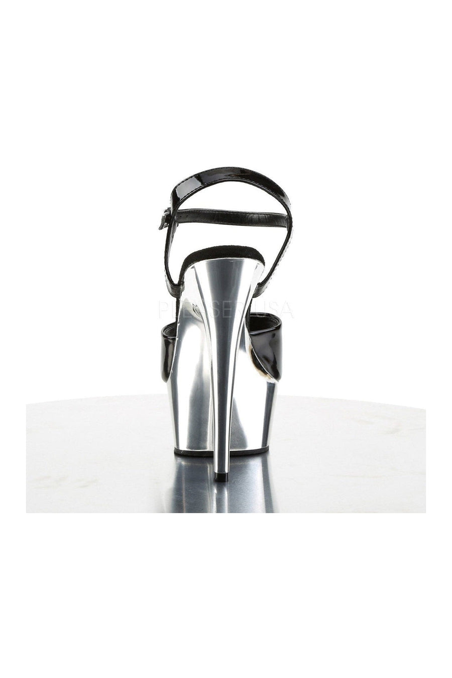 Pleaser DELIGHT-609 Platform Sandal in Black Patent