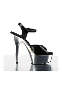 Pleaser DELIGHT-609 Platform Sandal in Black Patent