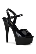 DELIGHT-609 Platform Sandal  | Black Patent