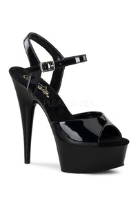 Pleaser DELIGHT-609 Platform Sandal in Black Patent from SexyShoes.com
