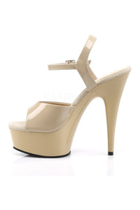 Pleaser DELIGHT-609 Platform Sandal in Bone Patent