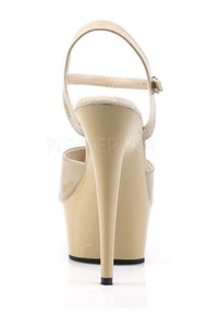 Pleaser DELIGHT-609 Platform Sandal in Bone Patent