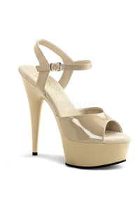 Pleaser DELIGHT-609 Platform Sandal in Bone Patent from SexyShoes.com