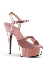 DELIGHT-609 Platform Sandal | Rose Gold Faux Leather