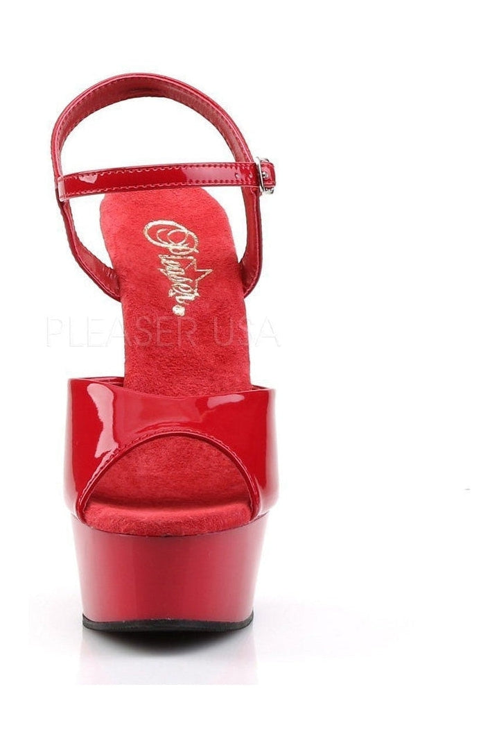 Pleaser DELIGHT-609 Platform Sandal in Red Patent