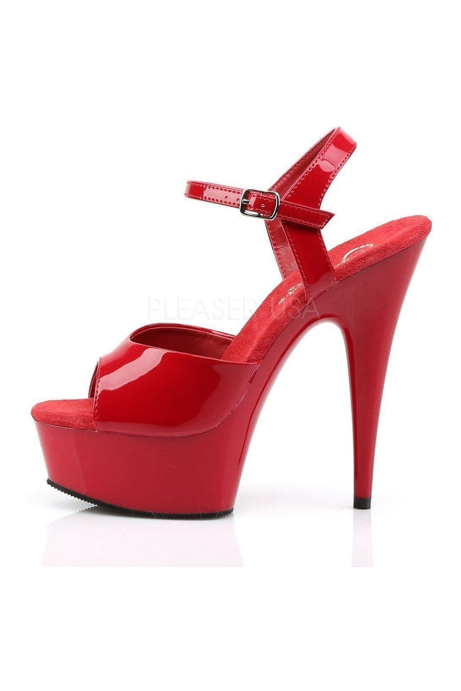 Pleaser DELIGHT-609 Platform Sandal in Red Patent