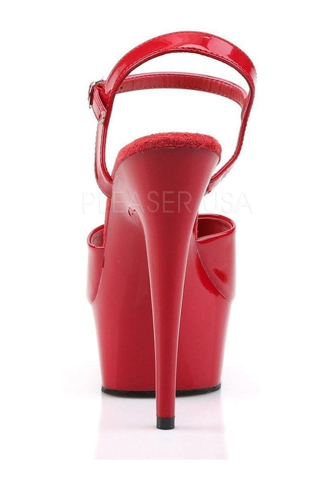 Pleaser DELIGHT-609 Platform Sandal in Red Patent