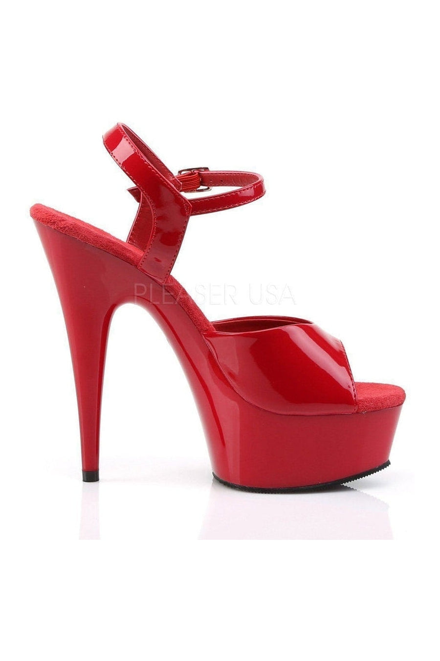 Pleaser DELIGHT-609 Platform Sandal in Red Patent