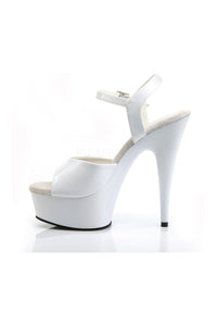 Pleaser DELIGHT-609 Platform Sandal in White Patent