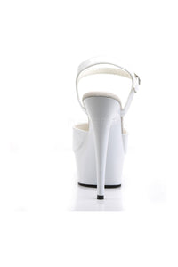Pleaser DELIGHT-609 Platform Sandal in White Patent