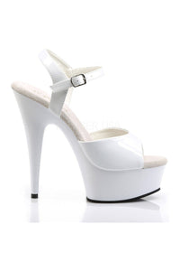 Pleaser DELIGHT-609 Platform Sandal in White Patent