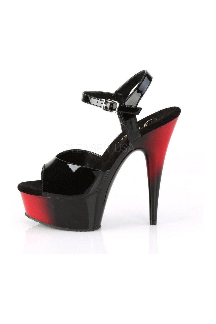 Pleaser DELIGHT-609BR Platform Sandal in Black Patent
