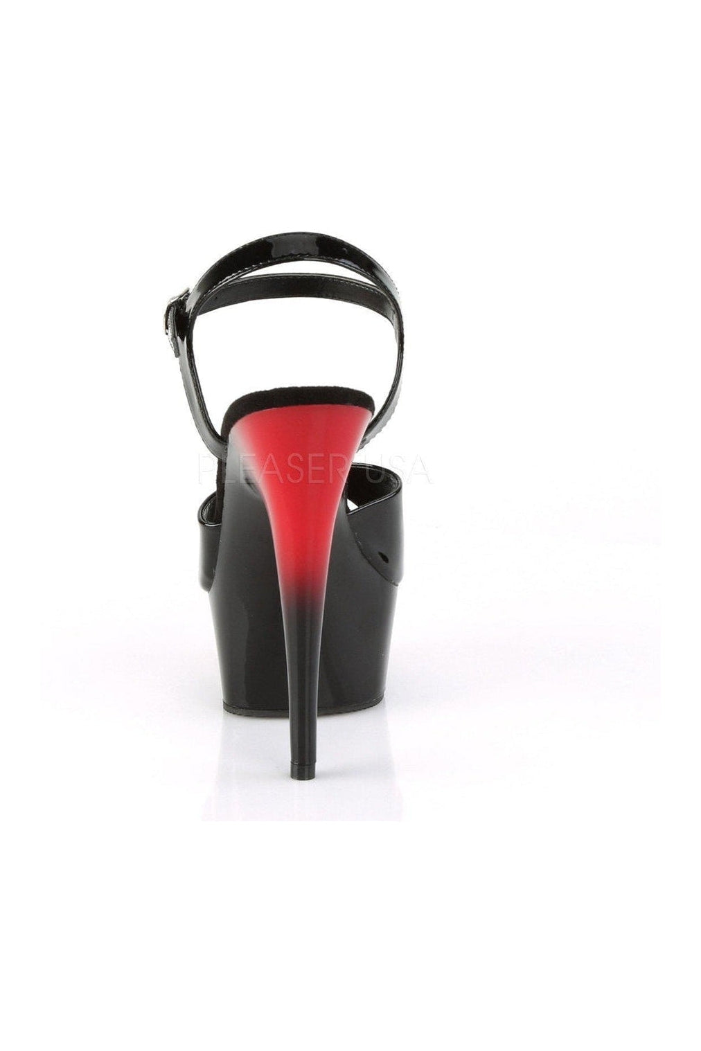 DELIGHT-609BR Platform Sandal | Black Patent-Pleaser-SEXYSHOES.COM
