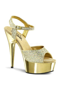 Pleaser DELIGHT-609G Platform Sandal in Gold Glitter from SexyShoes.com
