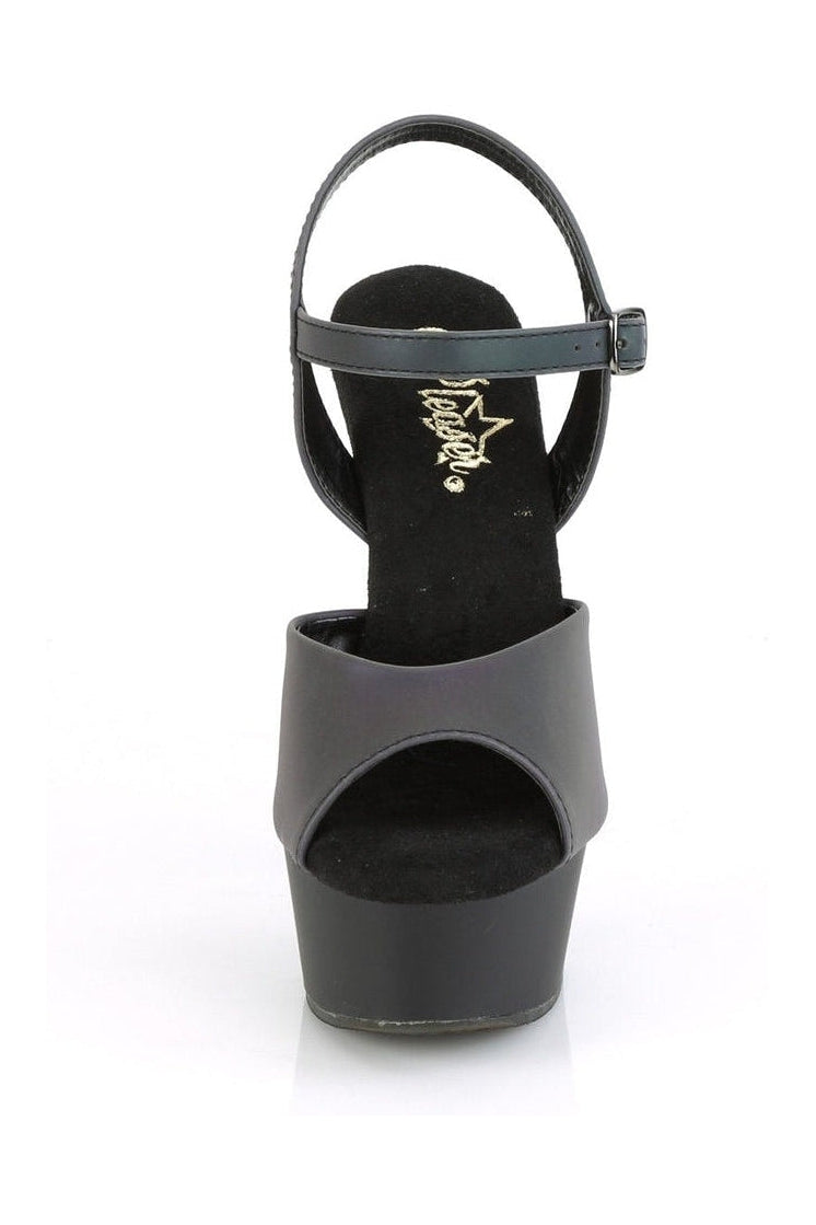 Pleaser DELIGHT-609REFL Exotic Sandal in Green Reflective