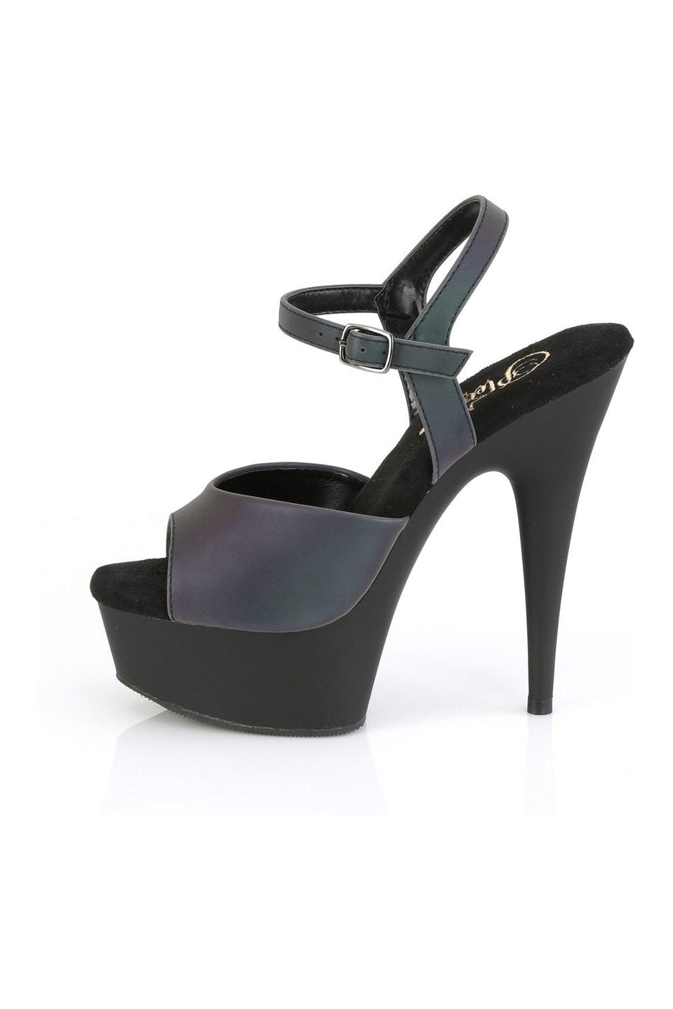 Pleaser DELIGHT-609REFL Exotic Sandal in Green Reflective