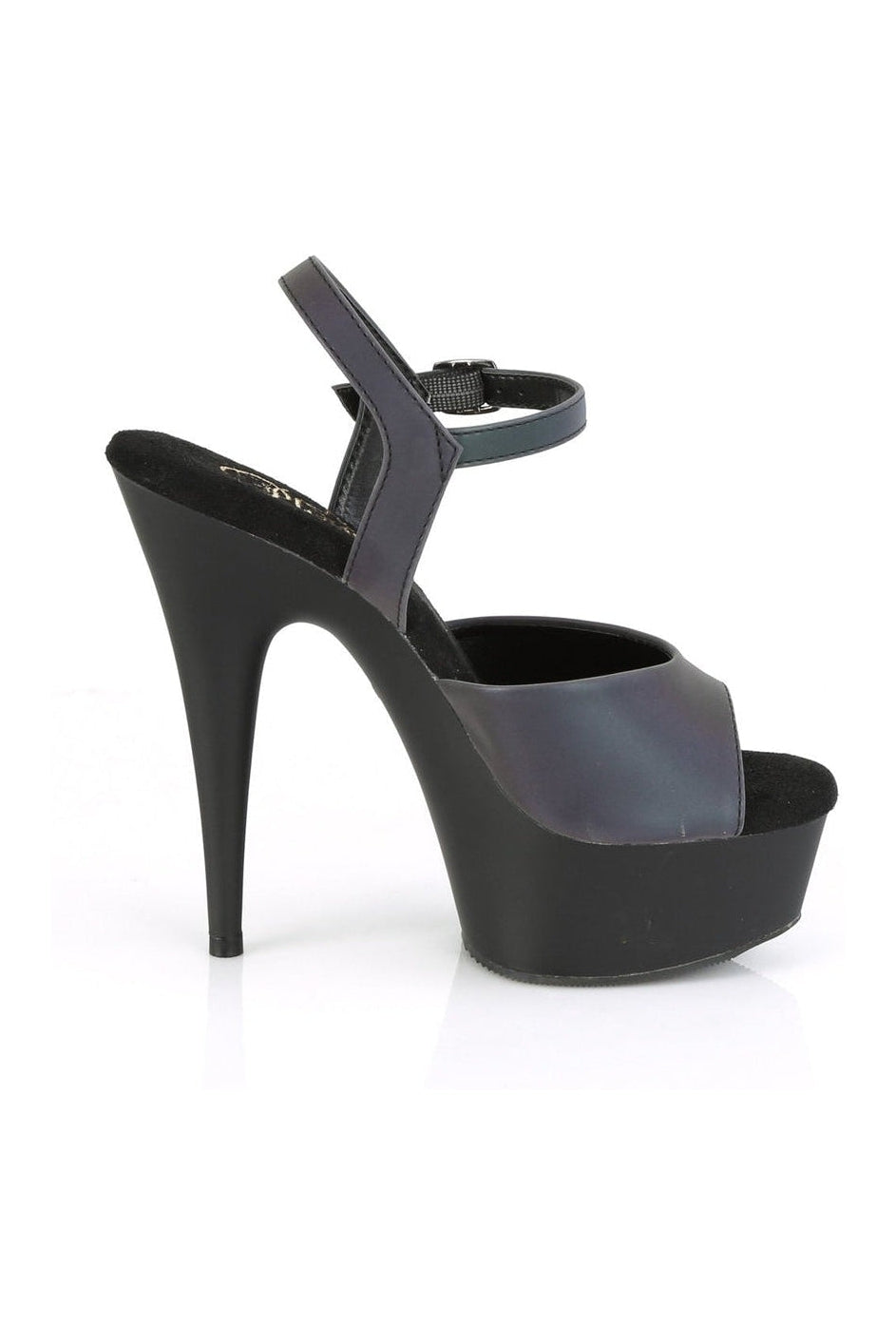 Pleaser DELIGHT-609REFL Exotic Sandal in Green Reflective