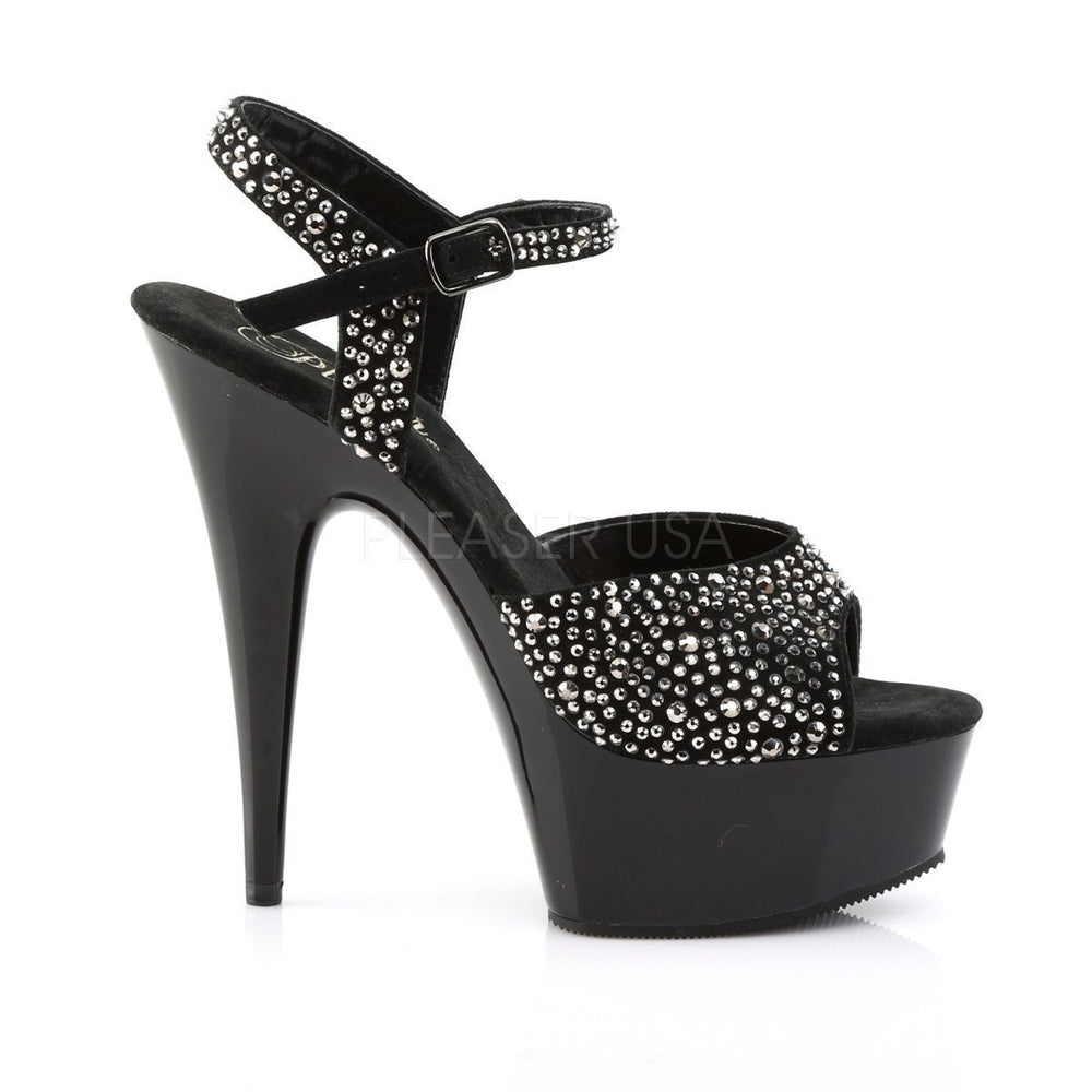 DELIGHT-609RS Platform Sandal | Black Genuine Leather-Pleaser-Sandals-SEXYSHOES.COM
