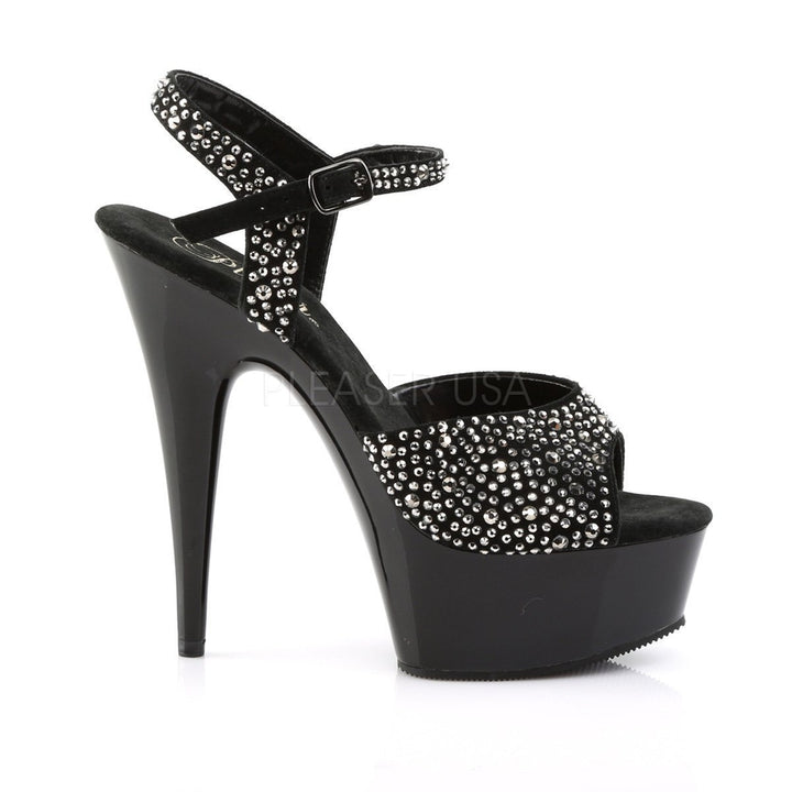 DELIGHT-609RS Platform Sandal | Black Genuine Leather-Pleaser-Sandals-SEXYSHOES.COM
