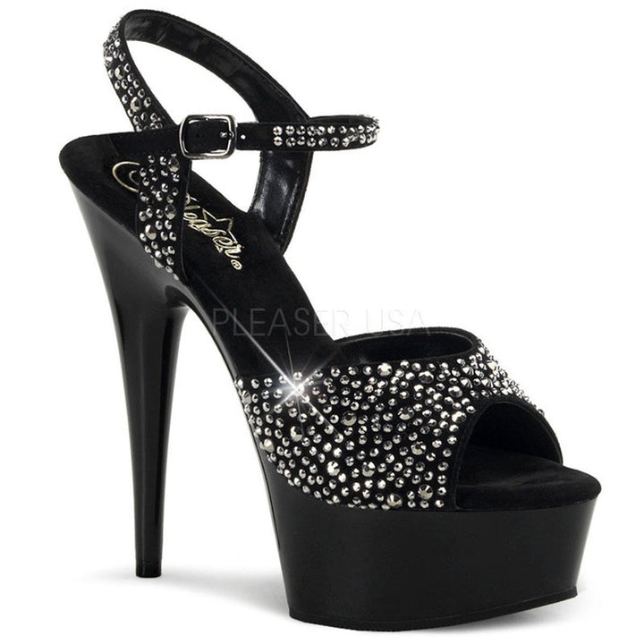 DELIGHT-609RS Platform Sandal | Black Genuine Leather-Pleaser-Black-Sandals-SEXYSHOES.COM
