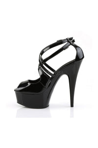 Pleaser DELIGHT-612 Platform Sandal in Black Patent