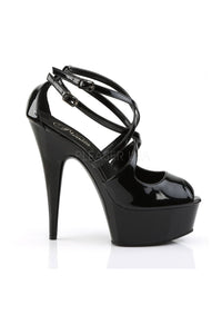 Pleaser DELIGHT-612 Platform Sandal in Black Patent