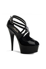 DELIGHT-612 Platform Sandal  | Black Patent