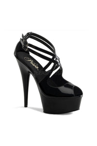 Pleaser DELIGHT-612 Platform Sandal in Black Patent from SexyShoes.com