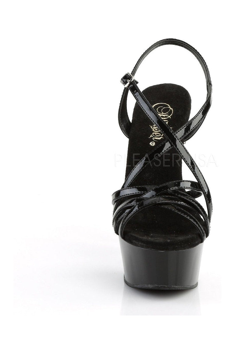 DELIGHT-613 Platform Sandal | Black Patent-Pleaser-Sandals-SEXYSHOES.COM