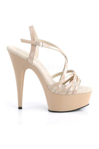 Pleaser DELIGHT-613 Platform Sandal in Nude Patent