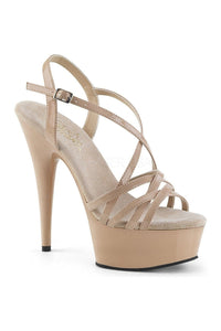 Pleaser DELIGHT-613 Platform Sandal in Nude Patent from SexyShoes.com