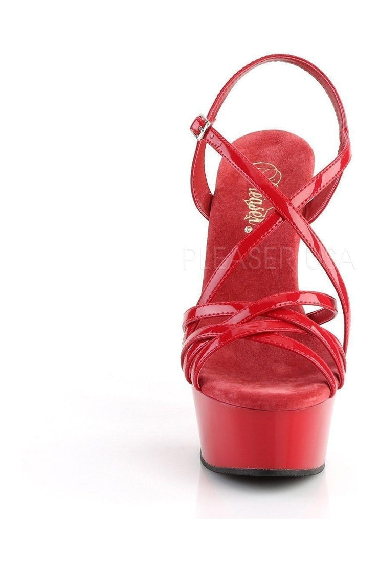 Pleaser DELIGHT-613 Platform Sandal in Red Patent